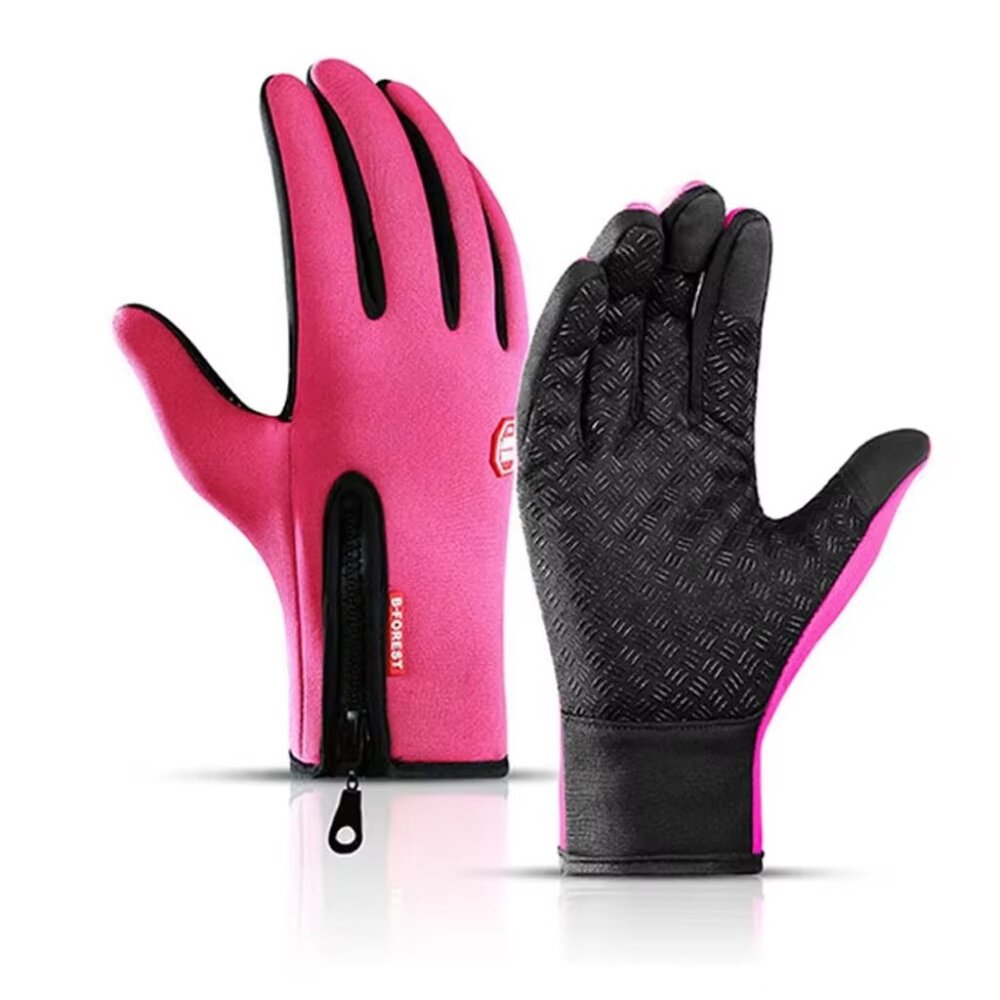 Winter Touchscreen Gloves Pink Windproof Warm Anti-Slip Cycling Driving Outdoor